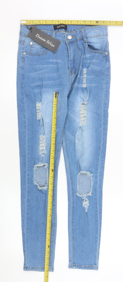 Womens UK Size 12 Denim Wise Slim Fit Skinny Blue Jeans