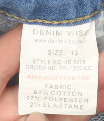 Womens UK Size 12 Denim Wise Slim Fit Skinny Blue Jeans