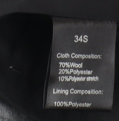 Mens UK Size 34S Remus Uomo Slim Fit Dress Pants Grey Trousers