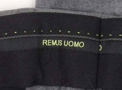 Mens UK Size 34S Remus Uomo Slim Fit Dress Pants Grey Trousers