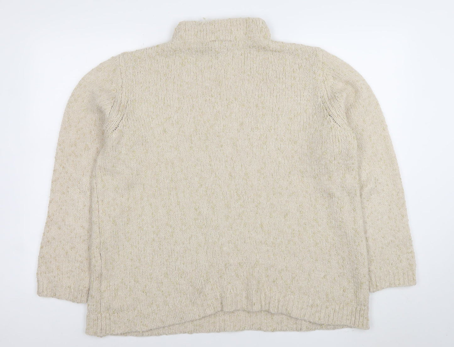 Womens UK Size L Fransa Beige Pullover Jumper