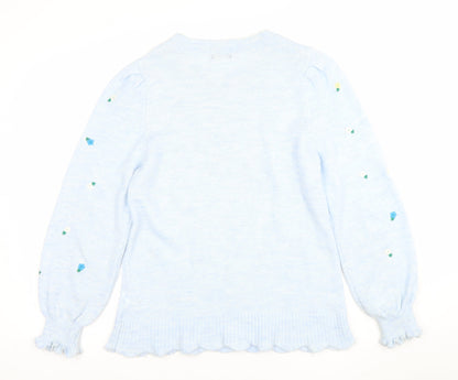 Womens UK Size 10 Roman Blue Pullover Jumper