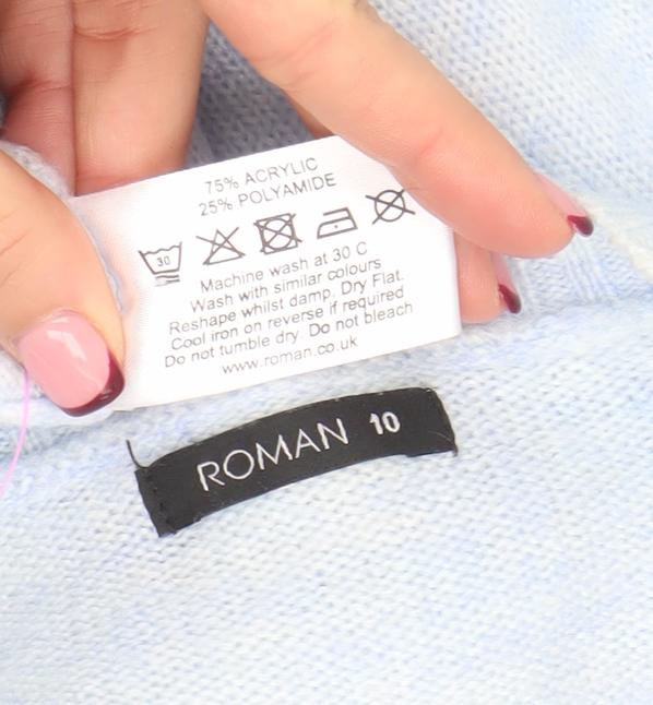 Womens UK Size 10 Roman Blue Pullover Jumper