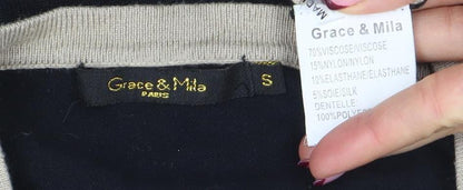 Womens UK Size S Grace & Mila Black Cardigan Jumper