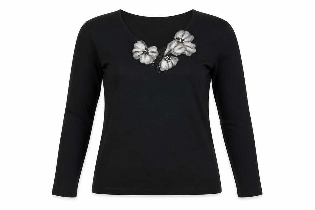 Womens UK Size M Punt Roma Black Basic T-Shirt