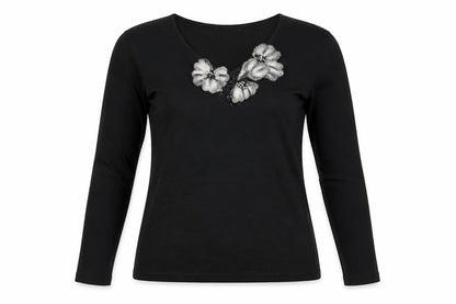 Womens UK Size M Punt Roma Black Basic T-Shirt