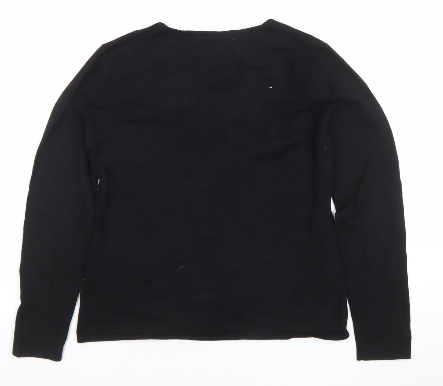 Womens UK Size M Punt Roma Black Basic T-Shirt