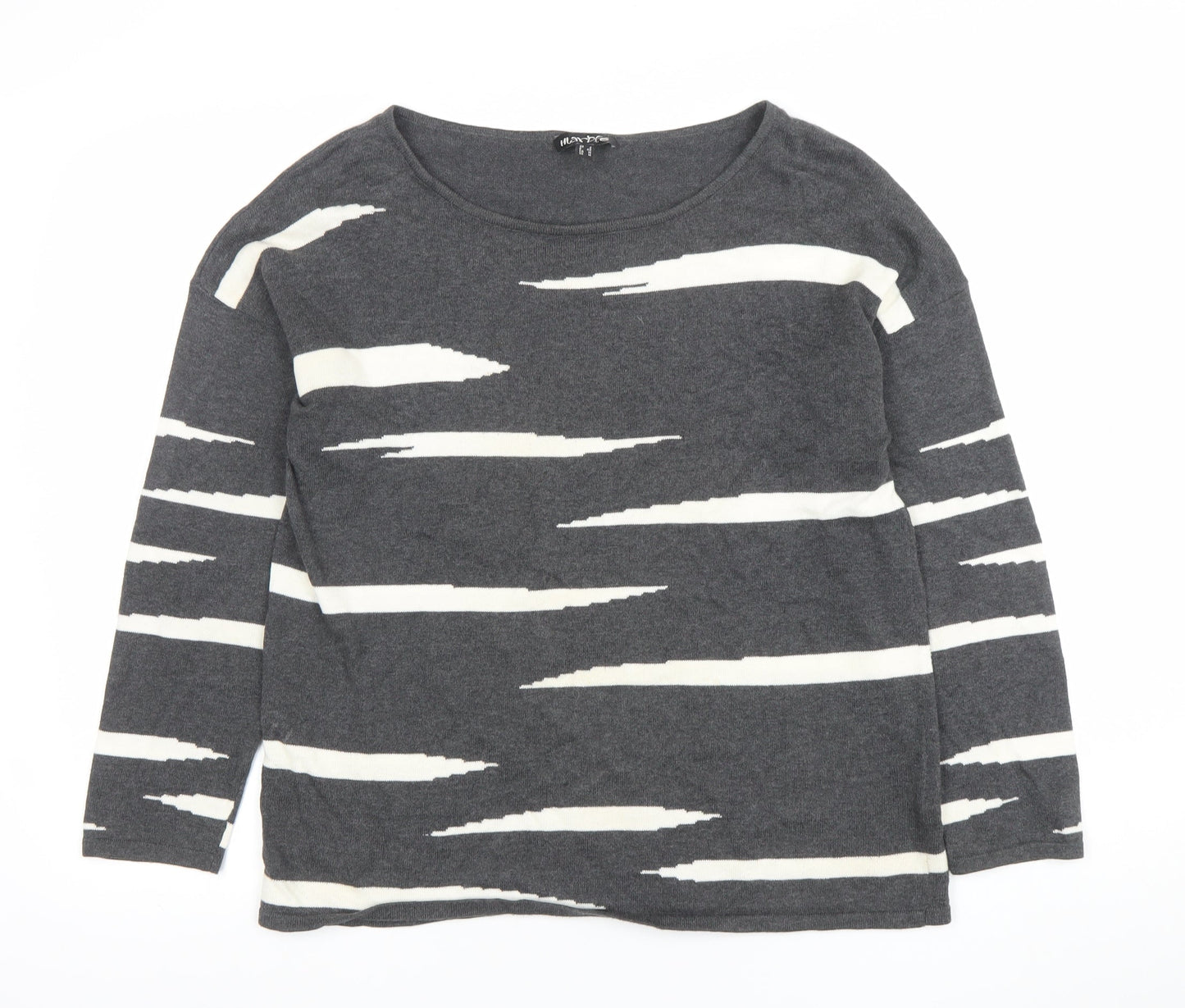 Womens UK Size 14 Marble Grey Basic T-Shirt