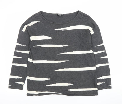 Womens UK Size 14 Marble Grey Basic T-Shirt