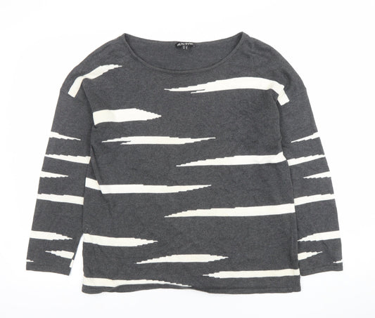 Womens UK Size 14 Marble Grey Basic T-Shirt