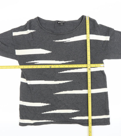 Womens UK Size 14 Marble Grey Basic T-Shirt