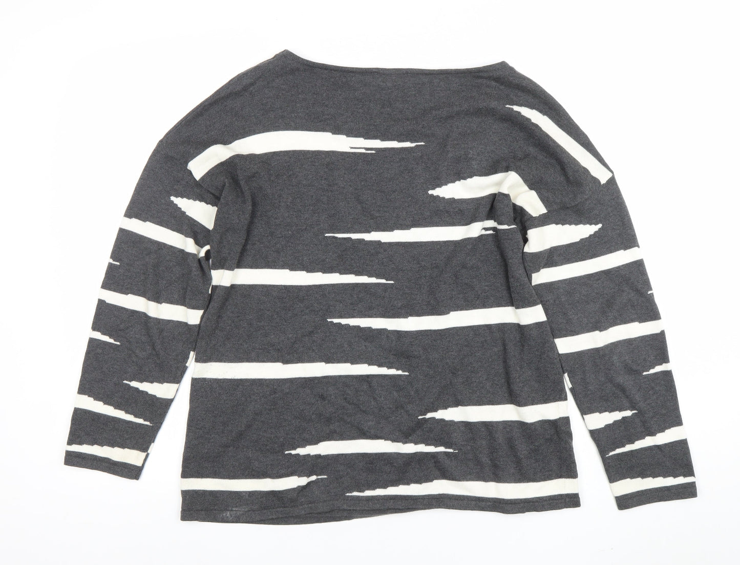 Womens UK Size 14 Marble Grey Basic T-Shirt