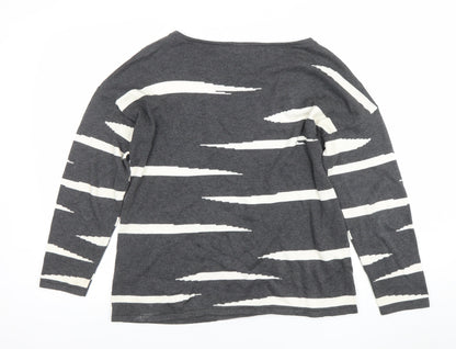 Womens UK Size 14 Marble Grey Basic T-Shirt