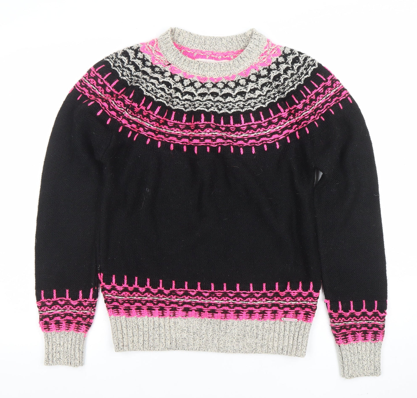 Mens UK Size M Superdry Black Pullover Jumper