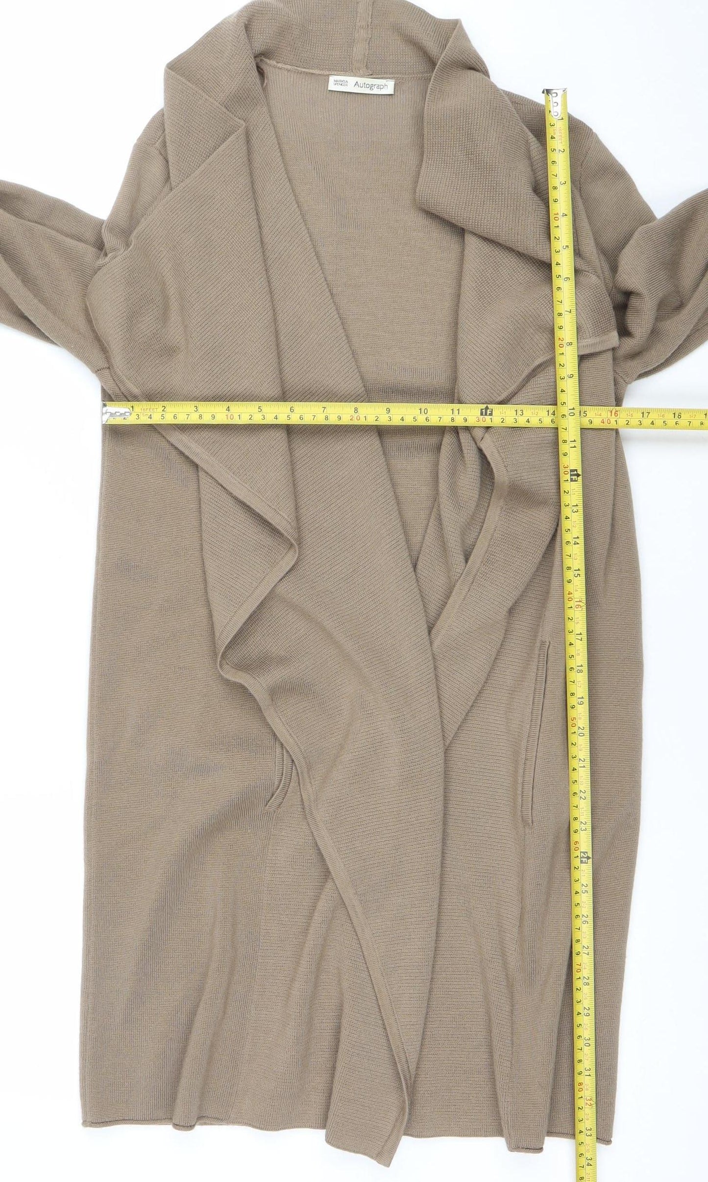 Womens UK Size 14 Marks and Spencer Beige Cardigan Jumper