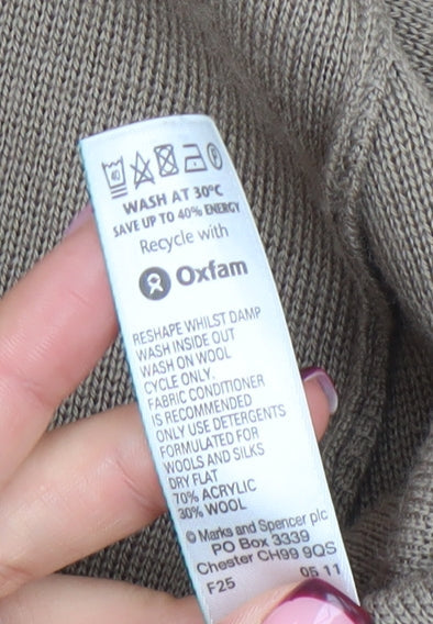 Womens UK Size 14 Marks and Spencer Beige Cardigan Jumper
