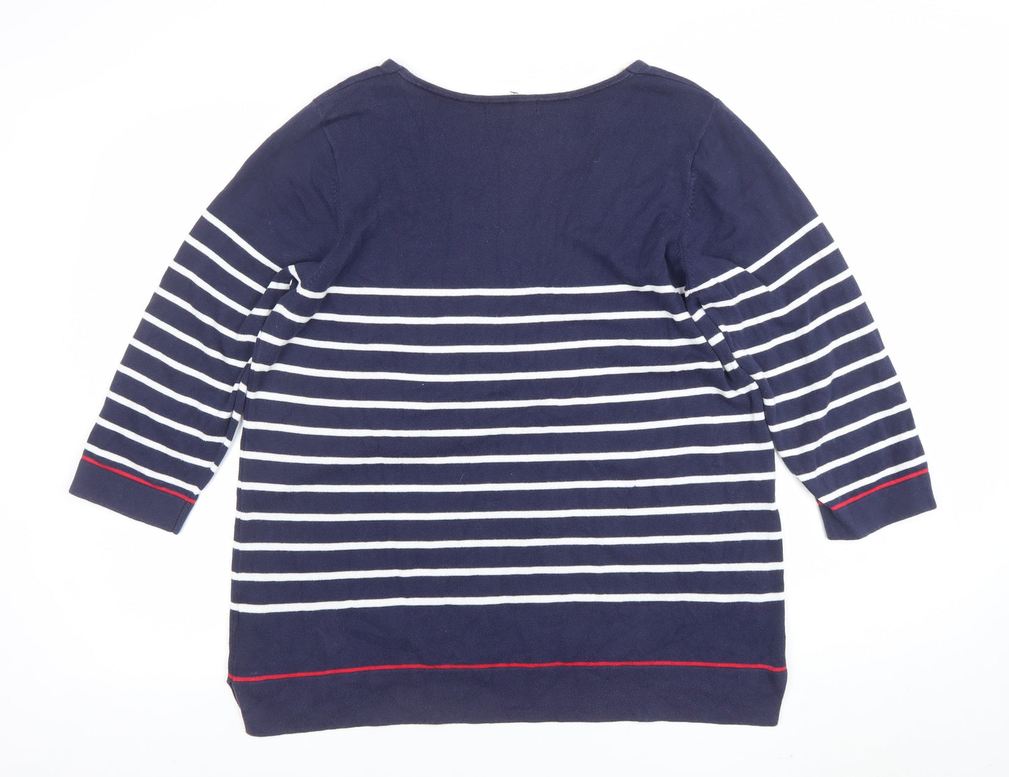 Womens UK Size 16 Jeanne Pierre Blue Basic T-Shirt