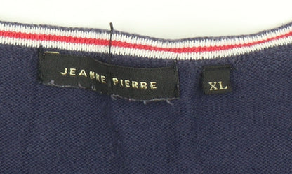 Womens UK Size 16 Jeanne Pierre Blue Basic T-Shirt
