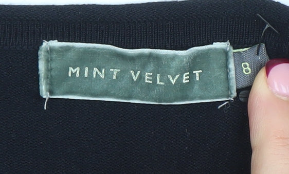 Womens UK Size 8 Mint Velvet Black Tunic Blouse