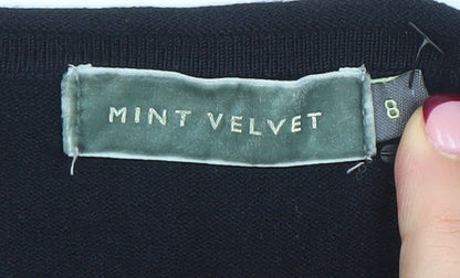 Womens UK Size 8 Mint Velvet Black Tunic Blouse