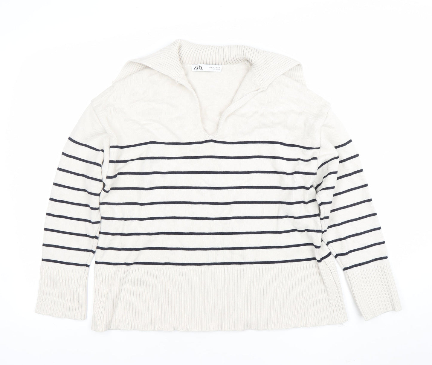 Womens UK Size 10 Zara Ivory Pullover Jumper