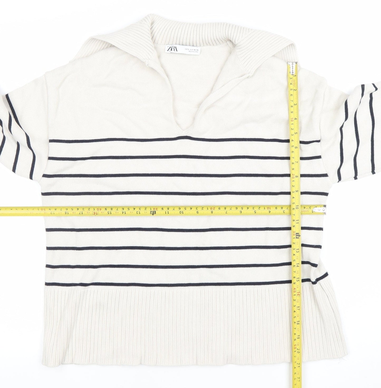 Womens UK Size 10 Zara Ivory Pullover Jumper