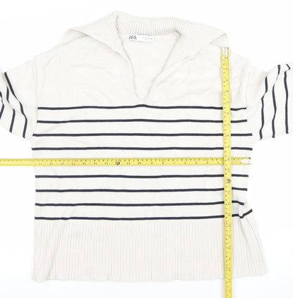Womens UK Size 10 Zara Ivory Pullover Jumper