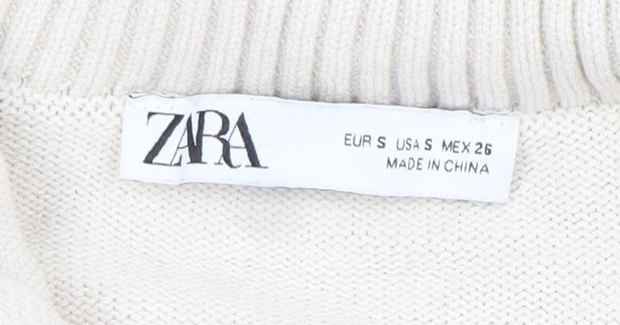 Womens UK Size 10 Zara Ivory Pullover Jumper