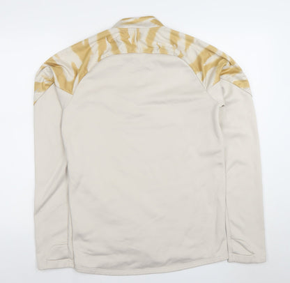 Mens UK Size S Nike Beige 1/4 Zip Sweatshirt