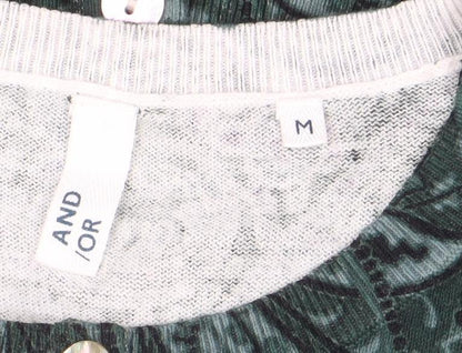 Womens UK Size M AND/OR Green Cardigan Jumper