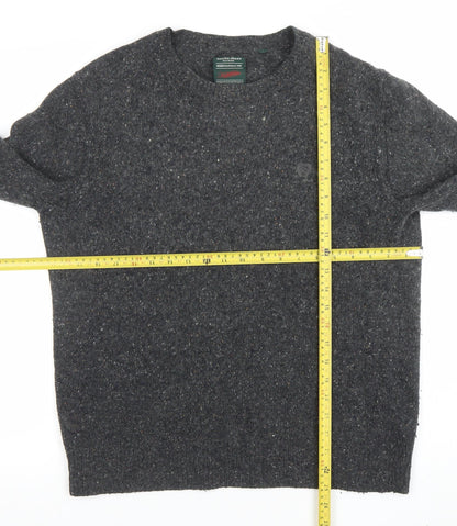 Mens UK Size L Racing Green Grey Pullover Jumper