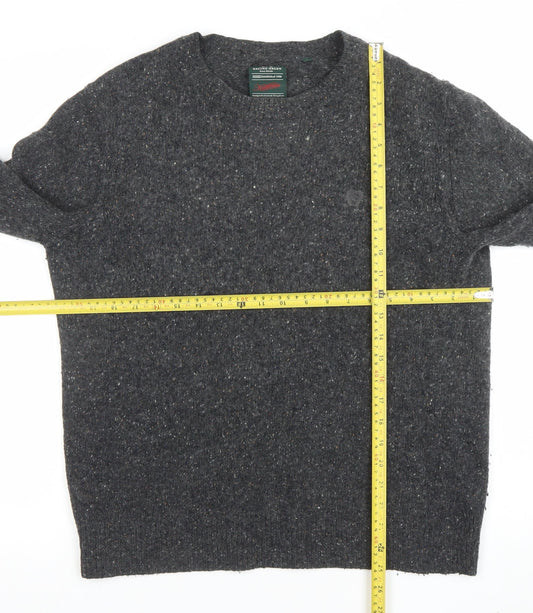 Mens UK Size L Racing Green Grey Pullover Jumper