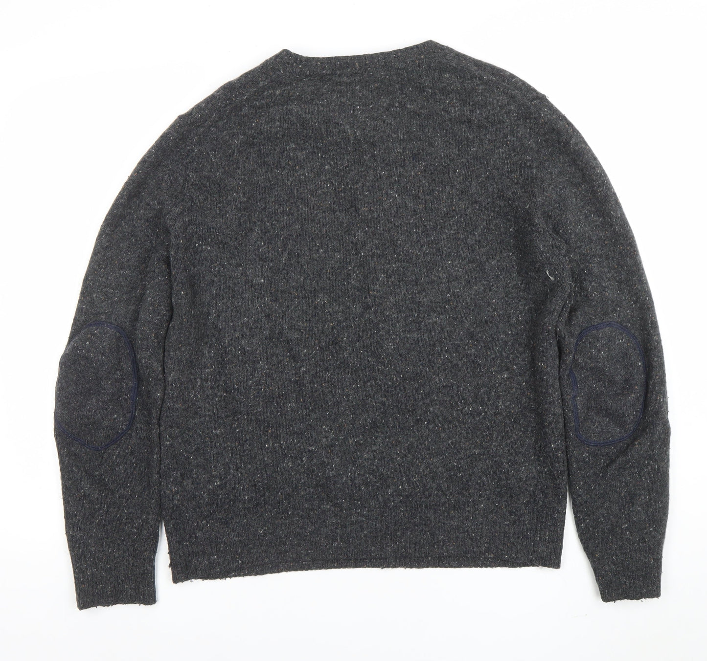 Mens UK Size L Racing Green Grey Pullover Jumper