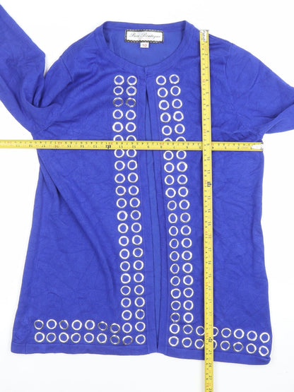 Womens UK Size 10 Rae Boutique Blue Cardigan Jumper