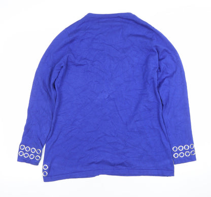 Womens UK Size 10 Rae Boutique Blue Cardigan Jumper