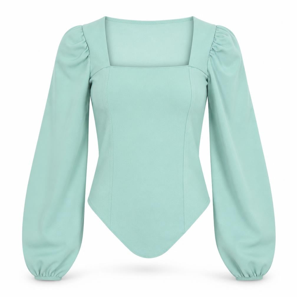 Womens UK Size 8 Boohoo Green Basic Blouse