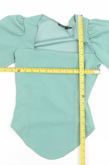 Womens UK Size 8 Boohoo Green Basic Blouse