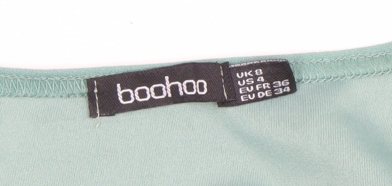 Womens UK Size 8 Boohoo Green Basic Blouse