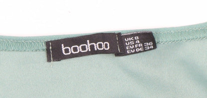 Womens UK Size 8 Boohoo Green Basic Blouse