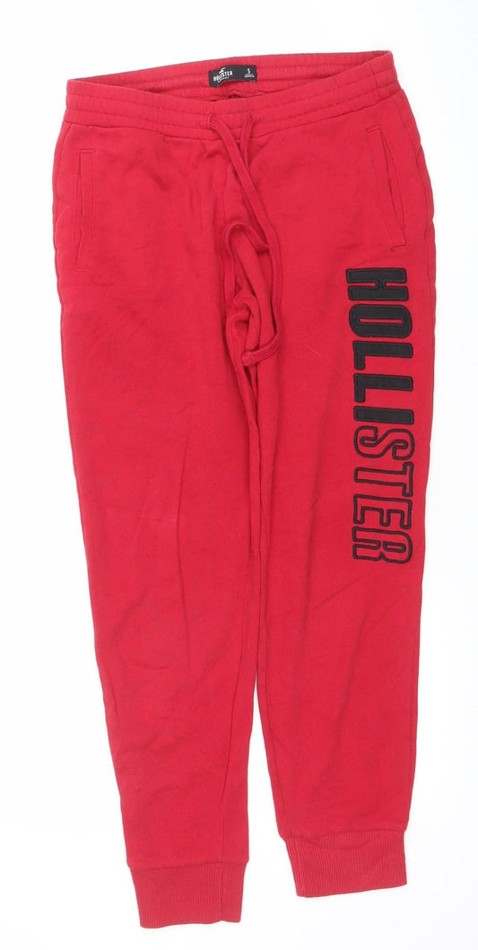 Womens UK Size S Hollister Regular Fit Jogger Red Trousers