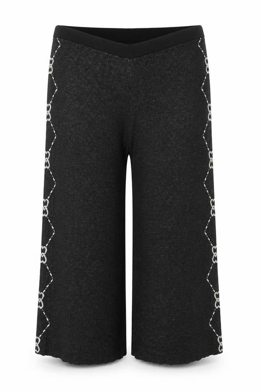 Womens UK Size L River Island Regular Fit Culottes Black Trousers