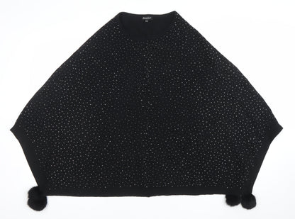 Womens UK Size One Size Oberston Black Cape Jumper