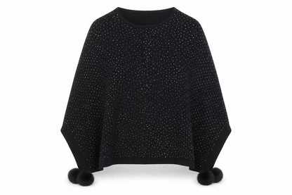 Womens UK Size One Size Oberston Black Cape Jumper