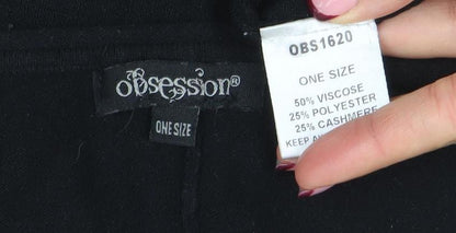 Womens UK Size One Size Oberston Black Cape Jumper