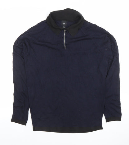 Mens UK Size M River Island Viscose Blend Polo Shirt