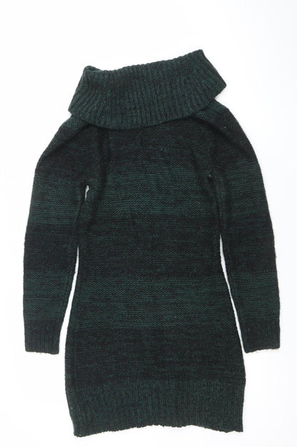 Womens UK Size M Initial Green Pullover Jumper
