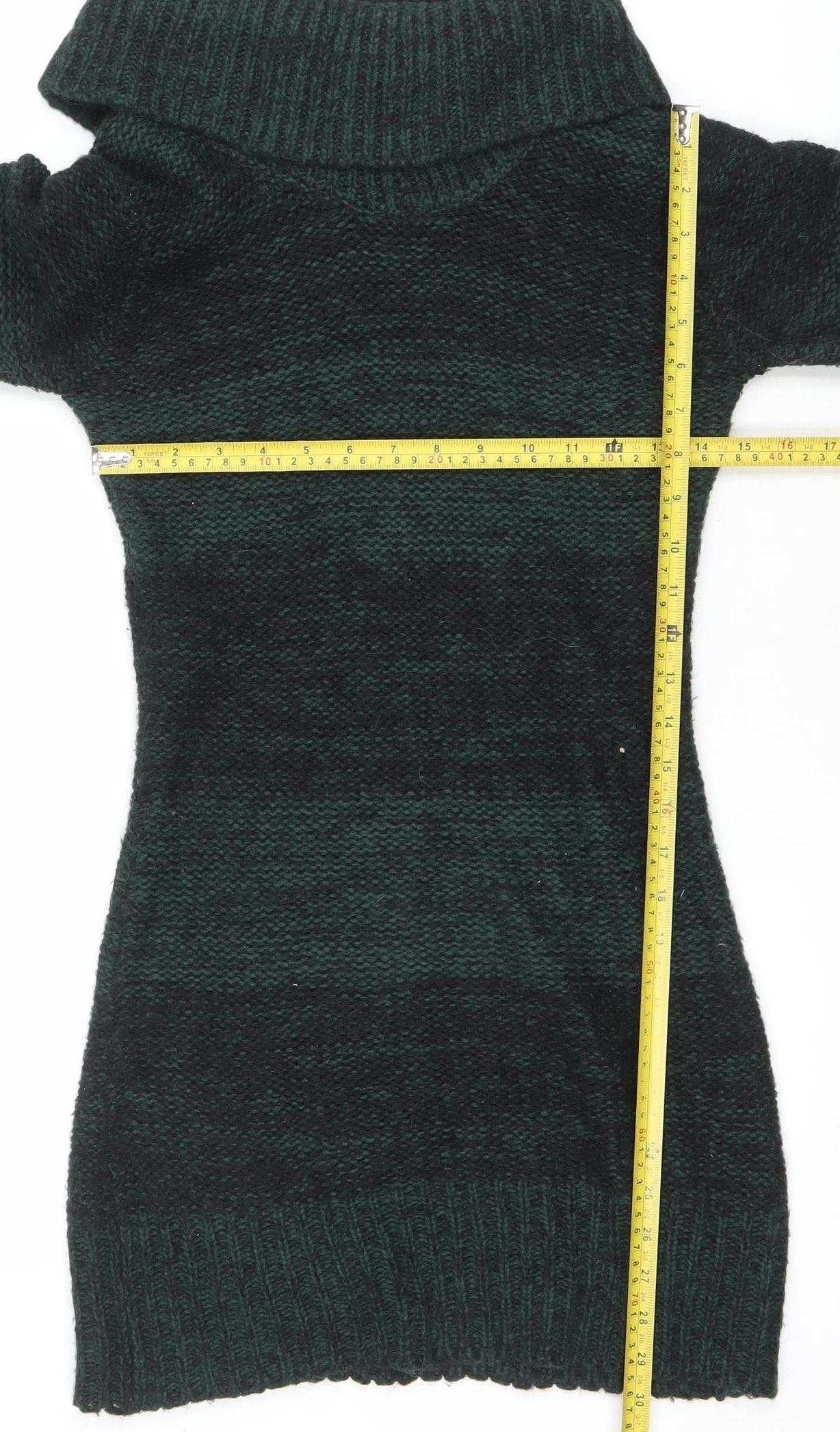 Womens UK Size M Initial Green Pullover Jumper