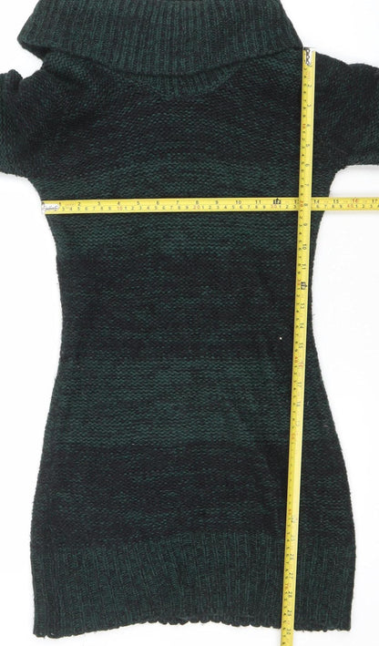 Womens UK Size M Initial Green Pullover Jumper