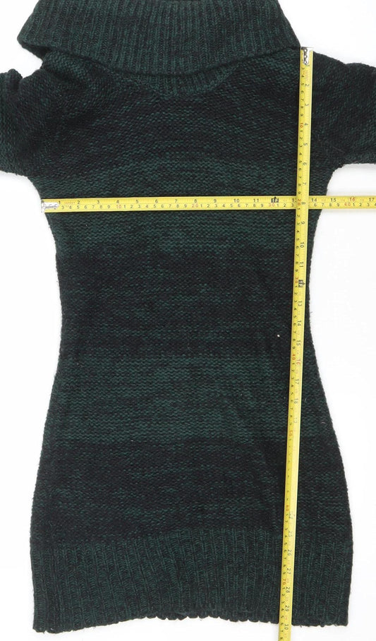 Womens UK Size M Initial Green Pullover Jumper