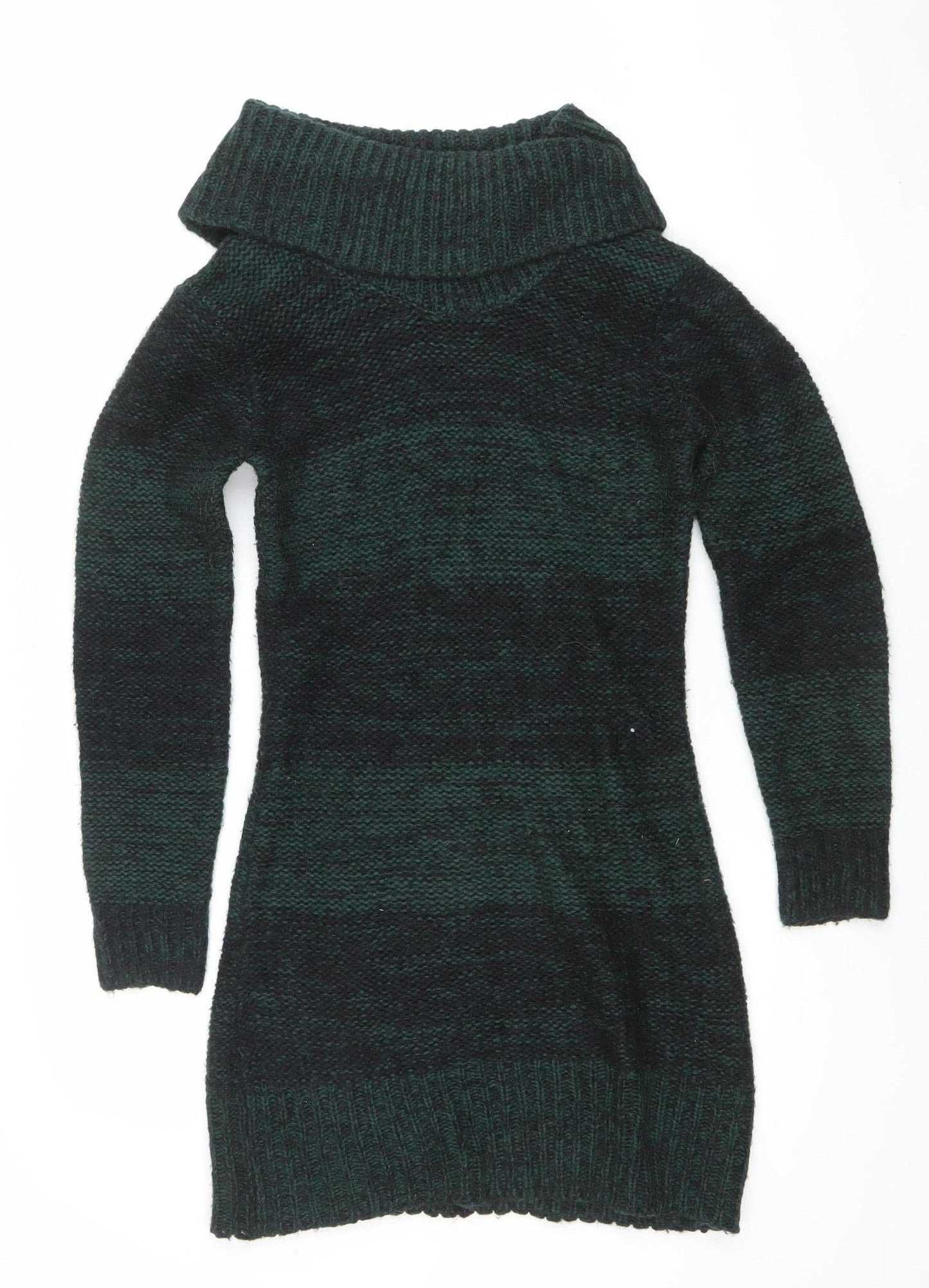 Womens UK Size M Initial Green Pullover Jumper